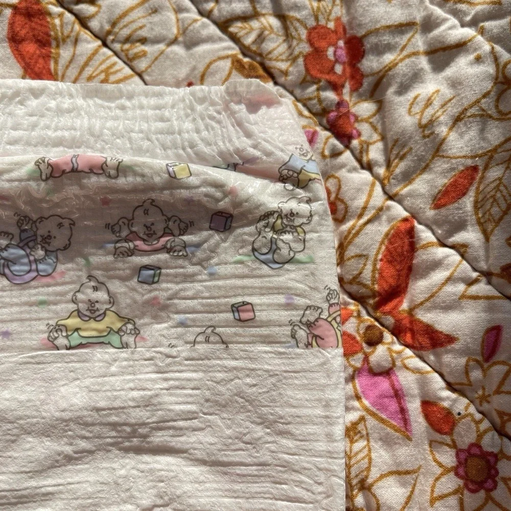 Vintage Huggies Size 3 Ultratrim 1993 USA‎ Diapers Baby's Blocks Plastic Print